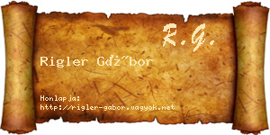 Rigler Gábor névjegykártya