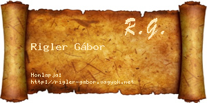 Rigler Gábor névjegykártya